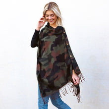 Load image into Gallery viewer, Camo Button Scarf - Olive Greens