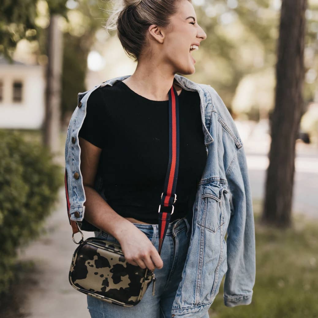 Camo faux leather  cross body bag