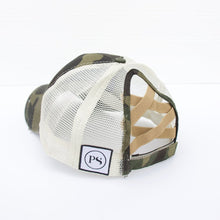 Load image into Gallery viewer, Distressed Criss Cross Ponytail Baseball Hat
