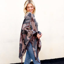 Load image into Gallery viewer, Camo Button Scarf - Neutral Tans
